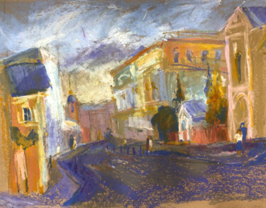 Pittura intitolato "Street" da Natasha Kiryushkina, Opera d'arte originale, Pastello