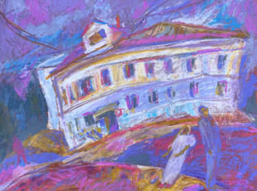 Tekening getiteld "House" door Natasha Kiryushkina, Origineel Kunstwerk, Pastel