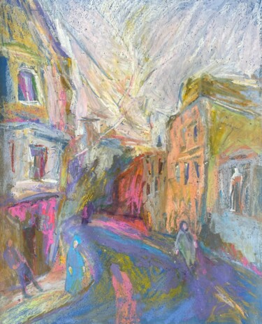 Drawing titled "Street.14" by Natasha Kiryushkina, Original Artwork, Pastel