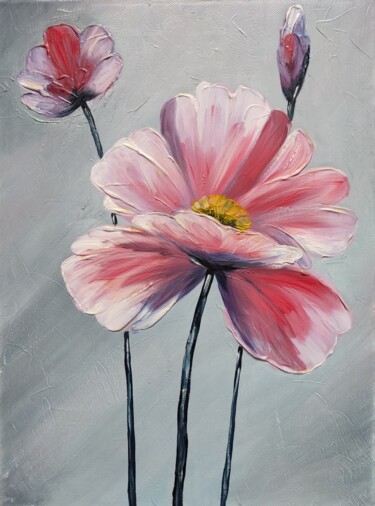 Painting titled "Poppies" by Natasha Korenek, Original Artwork, Oil