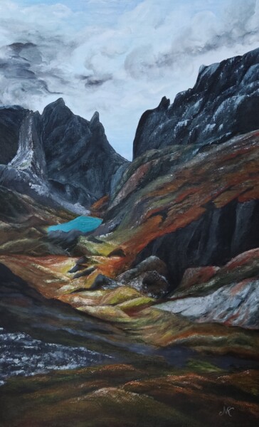 Painting titled "Valley" by Natasha Korenek, Original Artwork, Oil