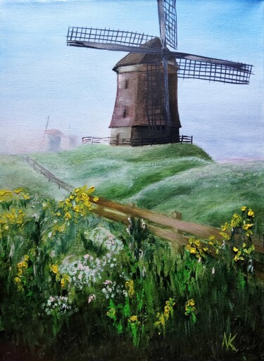 Painting titled "Mill" by Natasha Korenek, Original Artwork, Oil