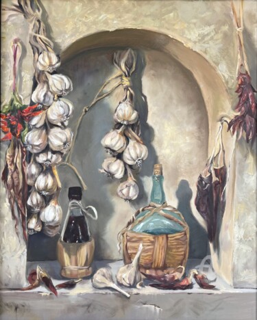 Malerei mit dem Titel "Spicy still life" von Natasha Kuryshin, Original-Kunstwerk, Öl
