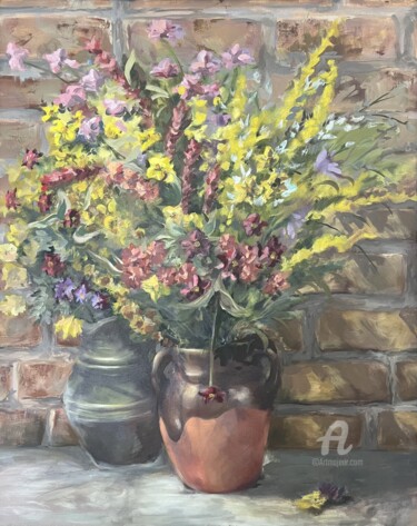 Painting titled "Autumn bouquet" by Natasha Kuryshin, Original Artwork, Oil