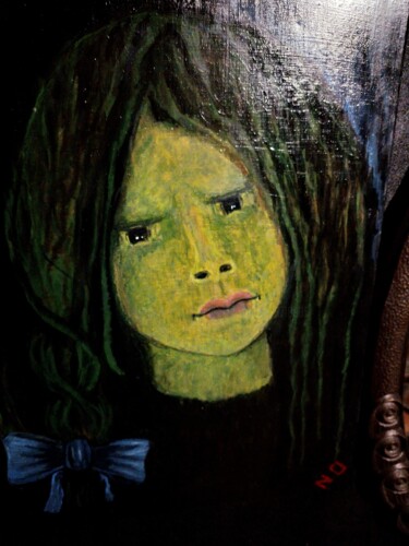Painting titled "Disappointed Sonya" by Natasha Orlova, Original Artwork, Acrylic Mounted on Wood Stretcher frame
