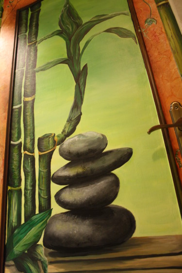 Peinture intitulée "Zen fresque sur une…" par Natasha Pelley-Smith, Œuvre d'art originale, Huile