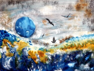 Peinture intitulée "Envolée vers la lib…" par Natasha St-Amand, Œuvre d'art originale, Aquarelle