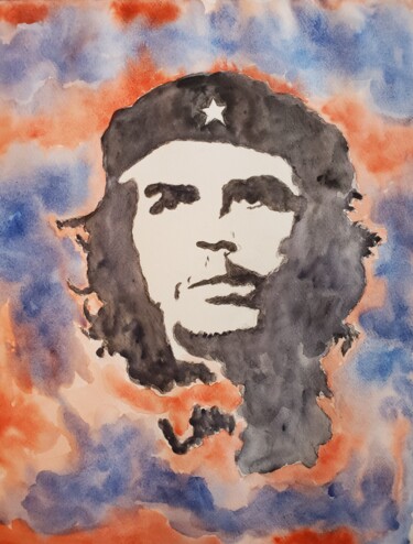 Peinture intitulée "Che Guevara" par Natasha St-Amand, Œuvre d'art originale, Aquarelle