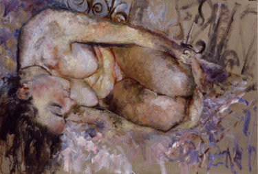 Pittura intitolato "nevetheless" da Natalia Rosenbaum, Opera d'arte originale, Olio