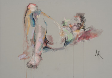Painting titled "безмятежные коленки" by Natalia Rosenbaum, Original Artwork, Pastel