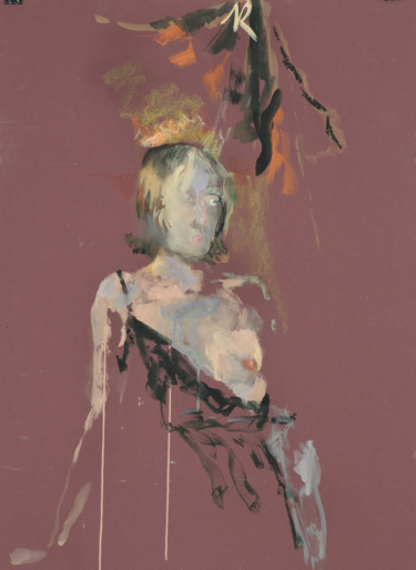 Malerei mit dem Titel "офелия" von Natalia Rosenbaum, Original-Kunstwerk, Gouache