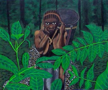 Painting titled "Woman in Zaire" by Natasha Tatta, Original Artwork