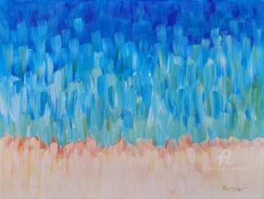 Painting titled "Sea. Miami beach et…" by Nata Shemshur, Original Artwork, Oil