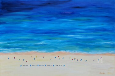 Pintura titulada "Sea. Miami beach." por Nata Shemshur, Obra de arte original, Oleo