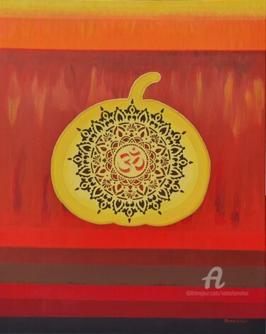 Pittura intitolato "Autumn Pumpkin Mant…" da Nata Shemshur, Opera d'arte originale, Acrilico