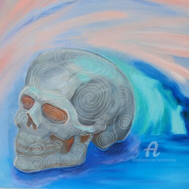 Картина под названием "Skull magic" - Nata Shemshur, Подлинное произведение искусства, Масло