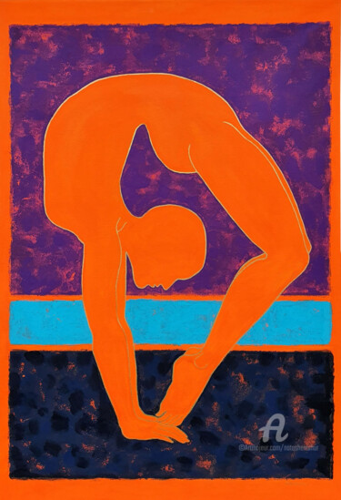 Painting titled "Energy Yoga" by Nata Shemshur, Original Artwork, Acrylic