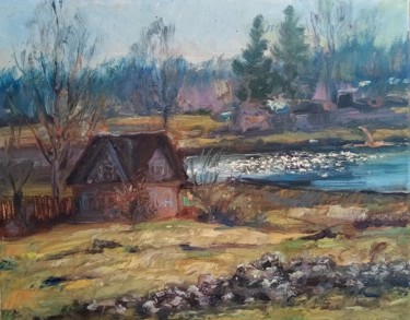 Peinture intitulée "Весеннее озеро" par Natalya Timchenko, Œuvre d'art originale, Huile Monté sur Châssis en bois