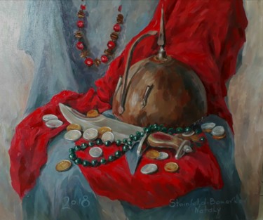 Картина под названием "Still life with hel…" - Shtainfeld-Borovkov Nataly, Подлинное произведение искусства, Масло