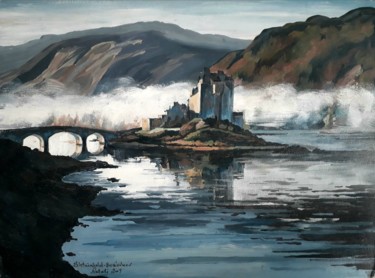 Картина под названием "Castle in Scotland(…" - Shtainfeld-Borovkov Nataly, Подлинное произведение искусства, Масло