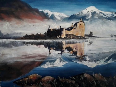 Painting titled "Castle in Scotland" by Shtainfeld-Borovkov Nataly, Original Artwork, Oil