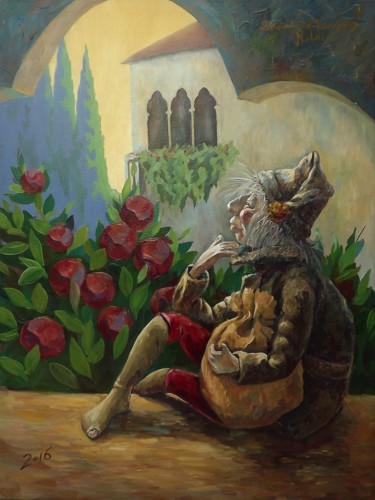 Картина под названием "Doll traveling in M…" - Shtainfeld-Borovkov Nataly, Подлинное произведение искусства, Масло