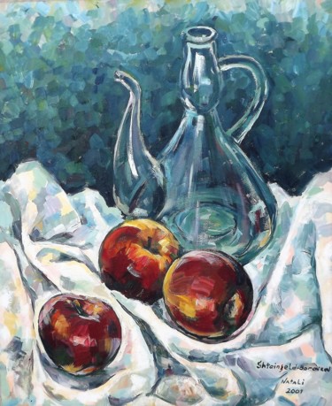 Картина под названием "Still life with jug…" - Shtainfeld-Borovkov Nataly, Подлинное произведение искусства, Масло