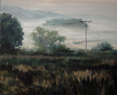 Картина под названием "Fog in Slovakia" - Shtainfeld-Borovkov Nataly, Подлинное произведение искусства, Масло