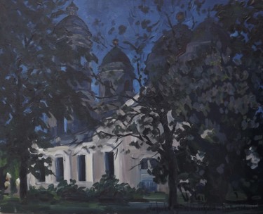 Painting titled "White night in Sank…" by Shtainfeld-Borovkov Nataly, Original Artwork, Oil