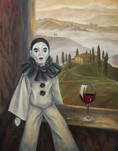 Картина под названием "Doll in Tuscany" - Shtainfeld-Borovkov Nataly, Подлинное произведение искусства, Масло