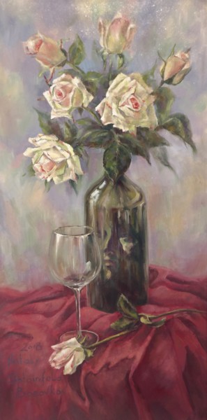 Painting titled "Roses" by Shtainfeld-Borovkov Nataly, Original Artwork, Oil