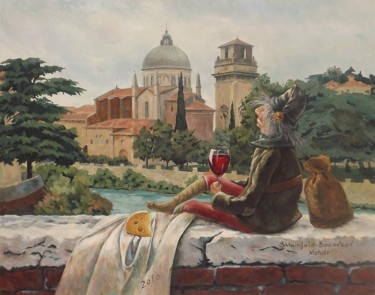 Painting titled "Doll in Verona" by Shtainfeld-Borovkov Nataly, Original Artwork, Oil