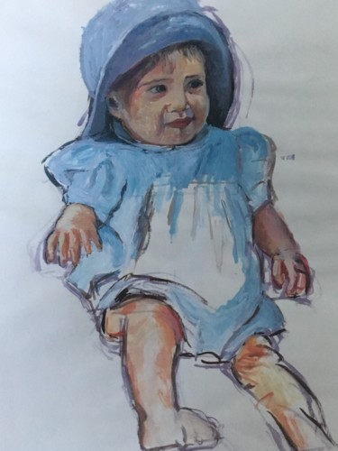 Peinture intitulée "etude enfant acryli…" par Nathalie De Courrèges, Œuvre d'art originale, Acrylique