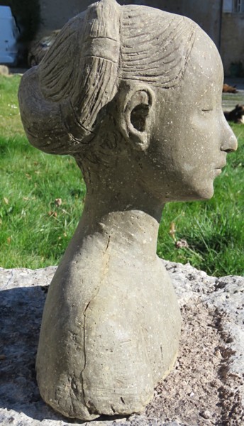 Escultura titulada "D’ après portrait d…" por Nathalie De Courrèges, Obra de arte original, Terracota