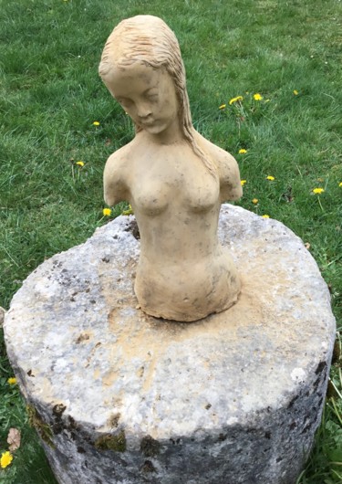 Sculpture intitulée "Buste de femme nue" par Nathalie De Courrèges, Œuvre d'art originale, Argile