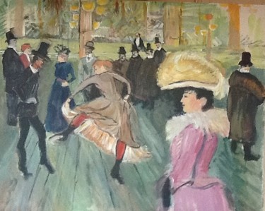 Pittura intitolato "Moulin Rouge" da Nathalie De Courrèges, Opera d'arte originale, Acrilico