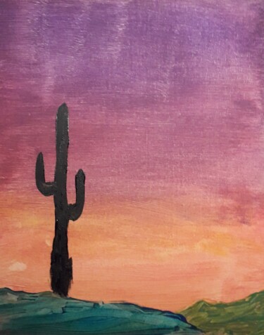 Pintura titulada "Paysage de Desert" por Nate, Obra de arte original, Acrílico