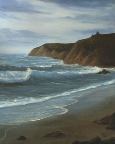 Painting titled "The Romantic Sea" by Nathan Gagner, Original Artwork