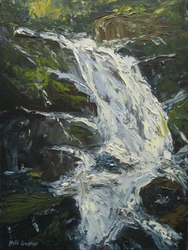 Painting titled "Crashing Water" by Nathan Gagner, Original Artwork