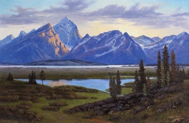 Painting titled "Sunrise Over The Te…" by Nathan Gagner, Original Artwork, Oil