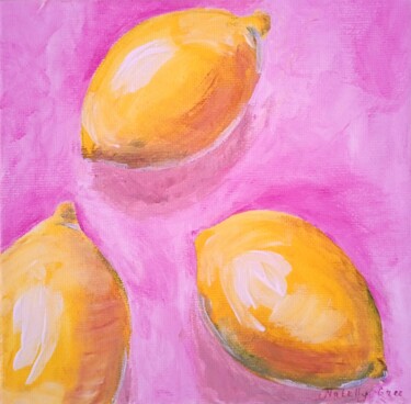 Pintura titulada "Lemon Painting Orig…" por Natelly Gree, Obra de arte original, Acrílico