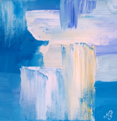 Schilderij getiteld "Blue Abstract Oil P…" door Natelly Gree, Origineel Kunstwerk, Olie