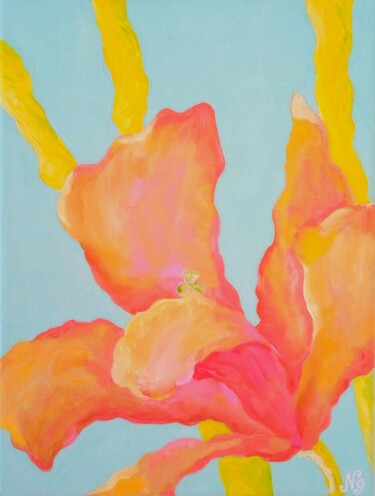 Картина под названием "Flower Oil Painting…" - Natelly Gree, Подлинное произведение искусства, Масло