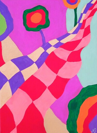 Pintura titulada "Abstract Colorful P…" por Natelly Gree, Obra de arte original, Oleo