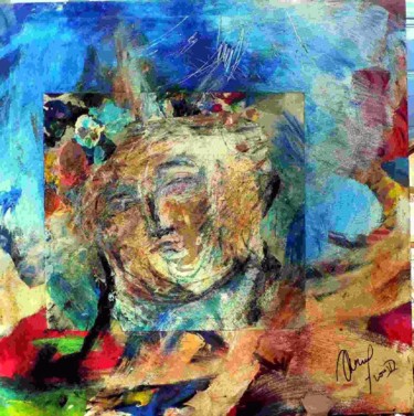 Painting titled ""L'oubli à la palet…" by Nath Chauve Crepel Flory, Original Artwork, Acrylic