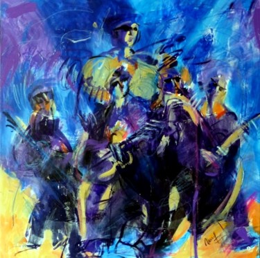 Painting titled ""Concert" Nath Chau…" by Nath Chauve Crepel Flory, Original Artwork, Acrylic