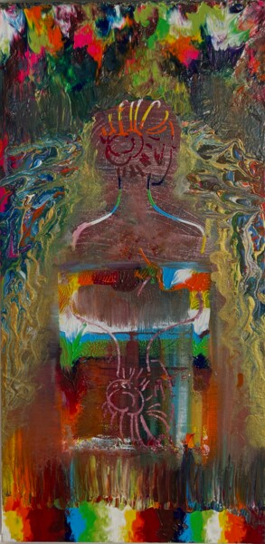 Картина под названием "DOS A DOS" - Natha, Подлинное произведение искусства, Акрил Установлен на Деревянная рама для носилок