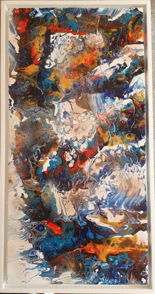 Painting titled "HAIKU CASCADES" by Natha, Original Artwork, Acrylic Mounted on Wood Stretcher frame