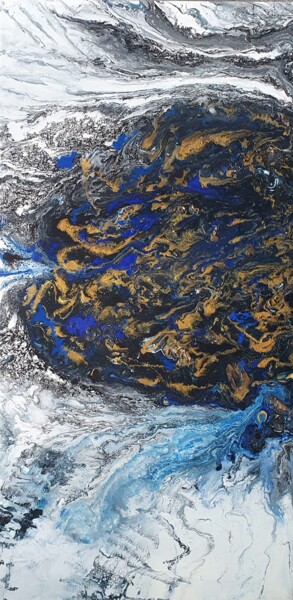 Картина под названием "BLUE HOLE" - Natha, Подлинное произведение искусства, Акрил Установлен на Деревянная рама для носилок