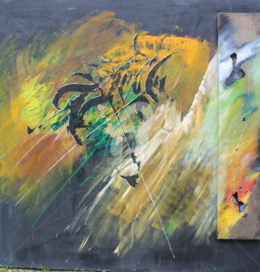 Painting titled "Stella 1- Alexandre…" by Nathacha, Original Artwork, Oil Mounted on Wood Stretcher frame